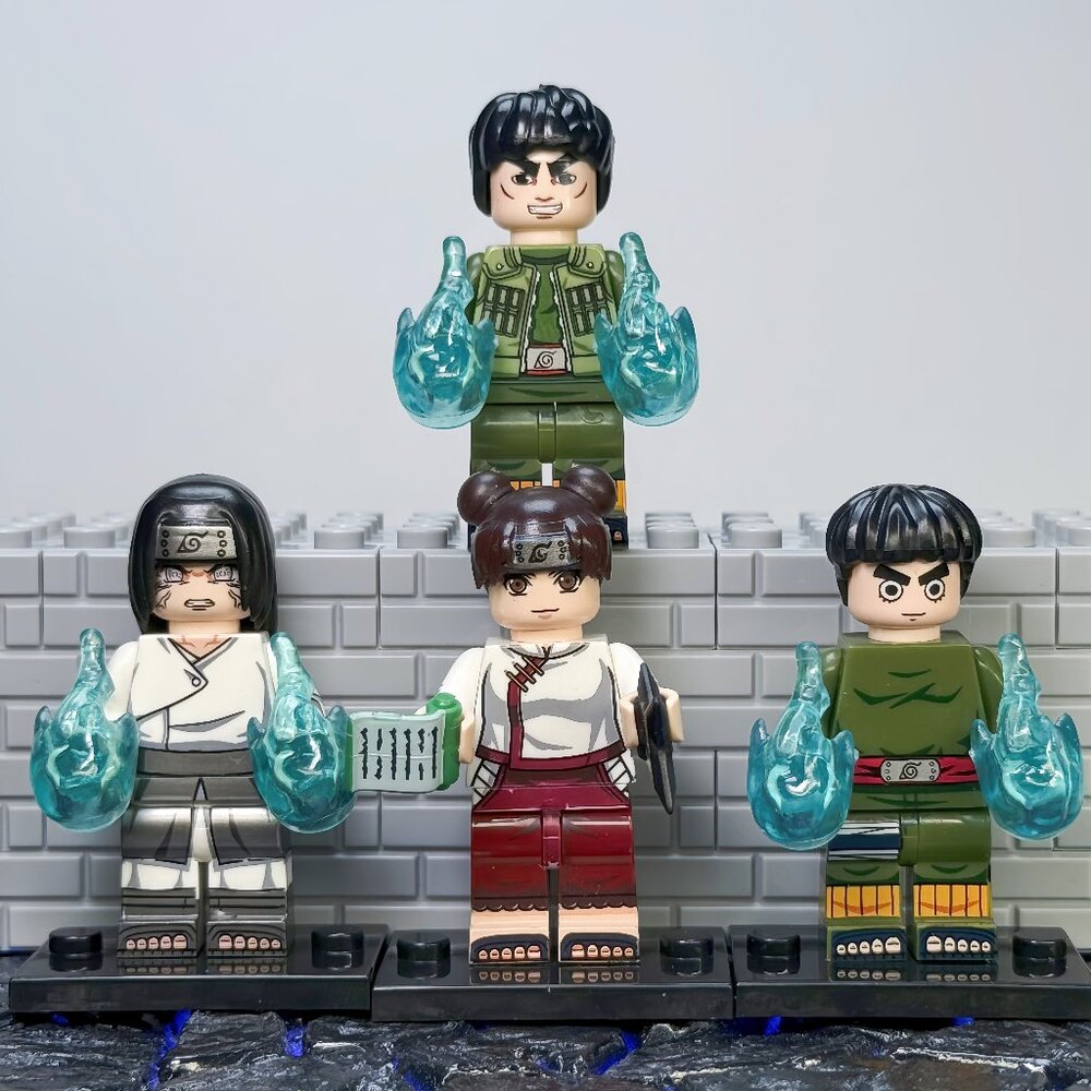 Naruto Custom Team Guy Minifigure Set – Might Guy, Neji, Tenten & Rock Lee (4pcs